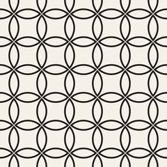 Vector seamless pattern. Repeating abstract background. Black and white geometric design. Modern stylish lace texture.
