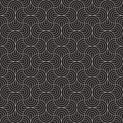 Vector seamless pattern. Concentric semi-circles. Geometric striped ornament. Round thin lines stylish background.