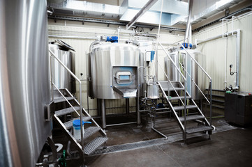 Equipment for the preparation of beer. Factory. Boilers for cooking beer
