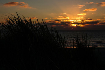 a sunset on Texel in the Netherlands after a beautiful warm day