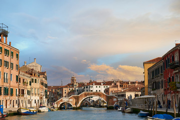 Obraz premium Ponte dei Tre Archi, 1688 (photo), Tirali, Andrea (1657-1737) / Cannaregio, Venice, Italy
