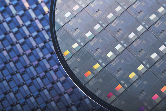 Macro of silicon semiconductor wafer.