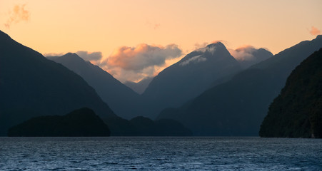 Sunrise, Doubtful Sound, South Island, New Zealand