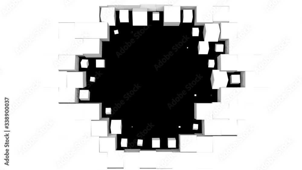Aufkleber black and white cubes screen wipe transition with alpha channel