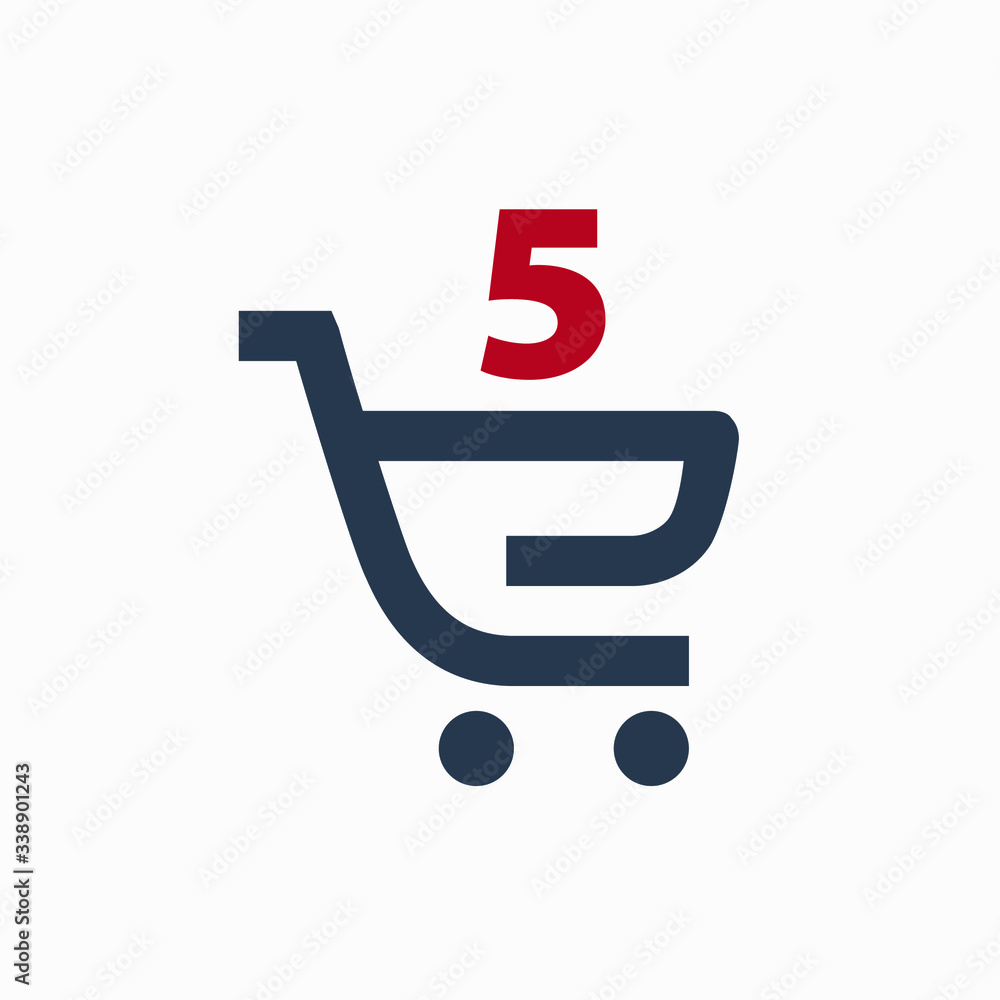 Poster shopping cart quantity line vector minimalistic icon. commerce vector symbol. supermarket amount car