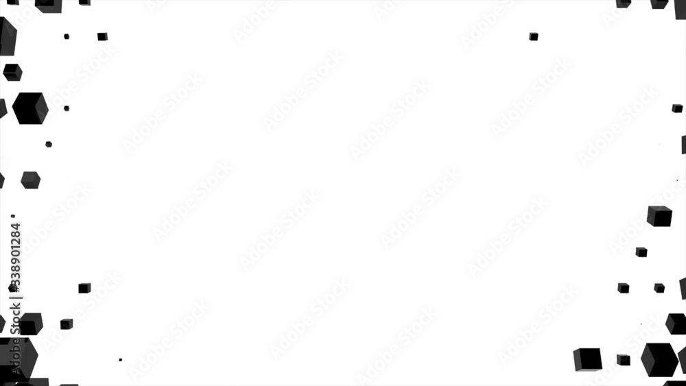Poster black and white cubes screen wipe transition with alpha channel