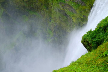 Beautiful Skogafoss waterfall landscape, travel