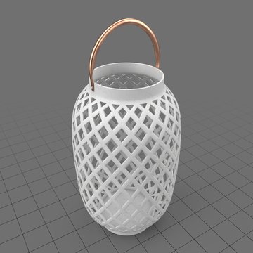 Crisscrossed metallic lantern