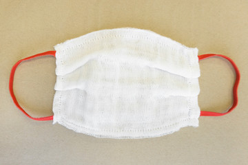Medical mask gauze. Quarantine due to coronavirus. White protective bandage for the face, covid-19....