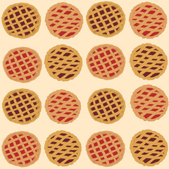 Seamless repeating pattern of pies