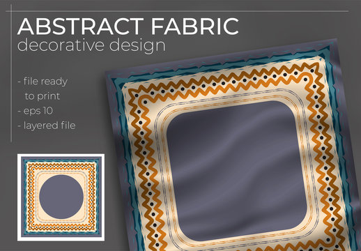 abstract silk scarf creative hijab design with realistic mock up