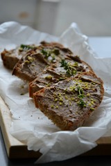 Bread with pate on brunch