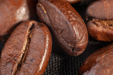 Macro de Granos de cafe 