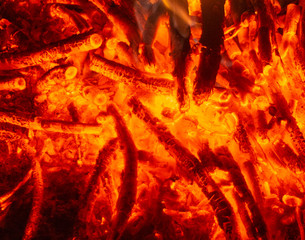 close up of fire