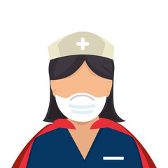 Fototapeta premium super nurse with hero cloak isolated icon vector illustration design