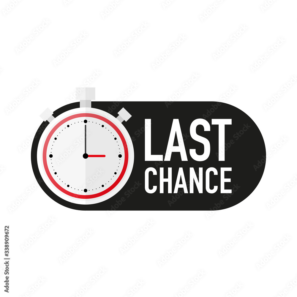 Aufkleber timer with last chance text countdown vector illustration template on white background. vector