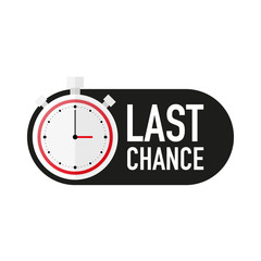 Fototapeta na wymiar Timer with LAST CHANCE text countdown vector illustration template on white background. Vector