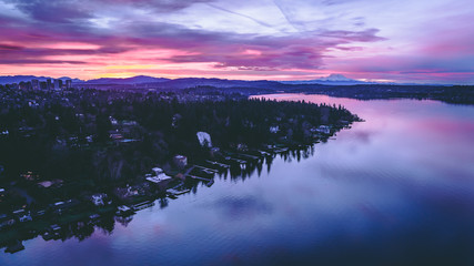 Lake Washington sunset in Seattle, Washington