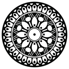 Black and white mandala for coloring page	