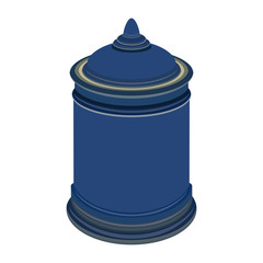 Urn for ashes. Symbols for the funeral service. Vector illustration.