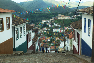 colonial street in tiradentes minas gerais brazil