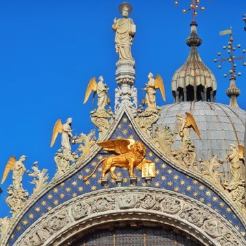 Exterior Of Saint Marks Basilica Against Clear Blue Sky