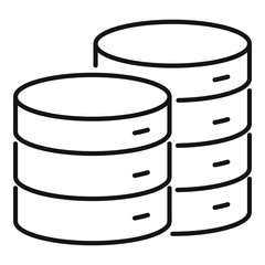 Cloud server hosting icon. Outline cloud server hosting vector icon for web design isolated on white background