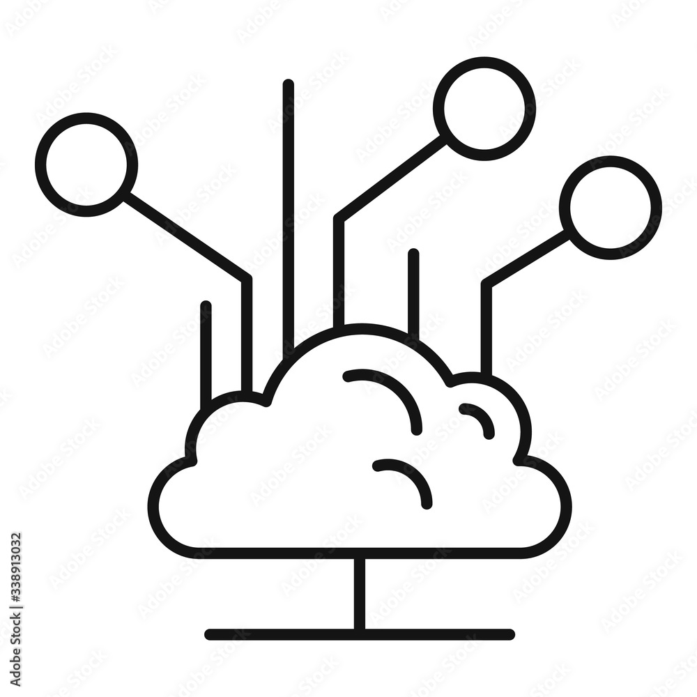 Poster backup data cloud icon. outline backup data cloud vector icon for web design isolated on white backg