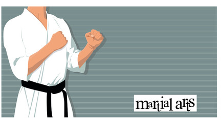 Stance. Karate martial arts  vector clipart cartoon.