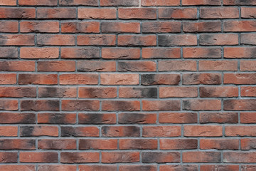 Brick wall. Red brick. Horizontal placing.