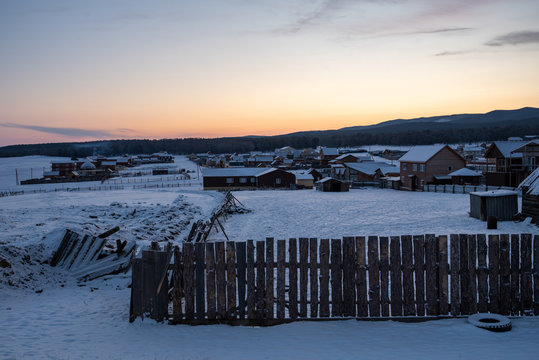 Winter season  at Baikal Lake the largest freshwater lake by volume. UNESCO World Heritage Site