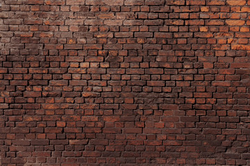 Brick wall. Old red brick. Horizontal placing.