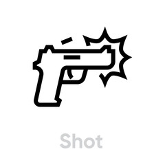 Shot icon. Editable Vector Outline.