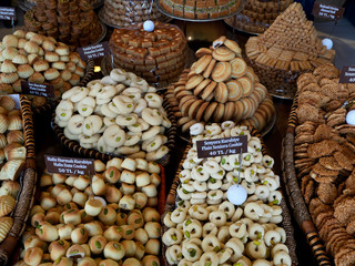 local sweet cookies  for sale at a Turkish market