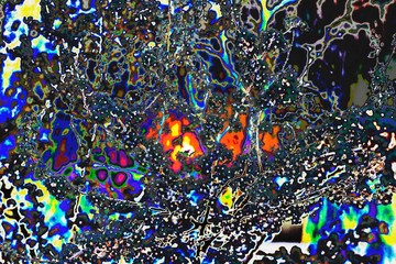 Acid landscape of flowers in the interiors