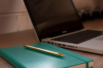 Workspace in the home office with Notebook and PC