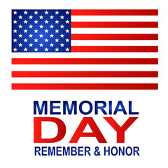 American USA flag like concept to memorial day banner or poster on white background vector stock illustration