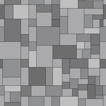 Gray block pavement vector seamless pattern