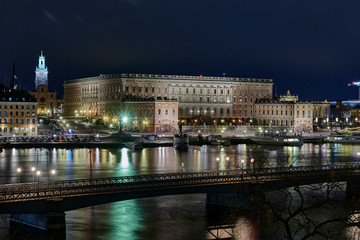 Fototapeta premium Royal palace in Stockholm in the evening
