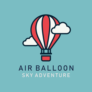 Flat image hot air balloons airship