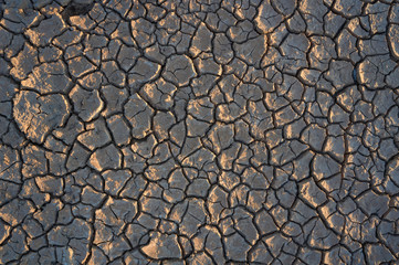 land cracked by drought from climate change