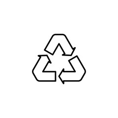 Recycle icon symbol vector design in outline style