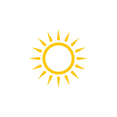 Sun icon, summer symbol vector design