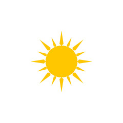 Sun icon, summer symbol vector design