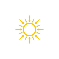 Sun icon, summer symbol vector design