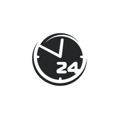 Twenty-four hours vector flat isolated image.