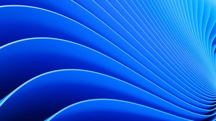 Blue background with abstract spiral geometry. Abstract geometric motion. Looped 3d animation. 