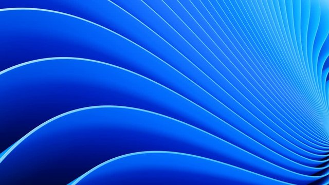 Blue background with abstract spiral geometry. Abstract geometric motion. Looped 3d animation. 