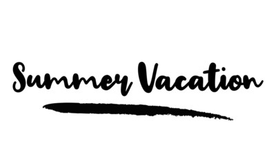 Summer Vacation Calligraphy Handwritten Lettering for posters, cards design, T-Shirts.