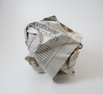 Newspaper Ball Paper With Covid 19 Headline